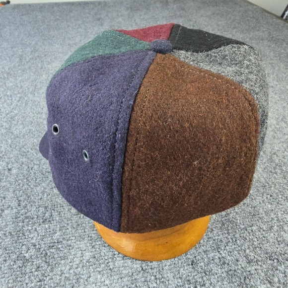 Rare Vintage‎ J.Crew Union Made Wool Patchwork Cap USA 6-Panel Hat Sz M 22" - Picture 4 of 9